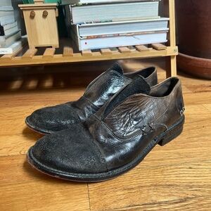 Bed Stu black oxfords dress shoes red vibram bottom